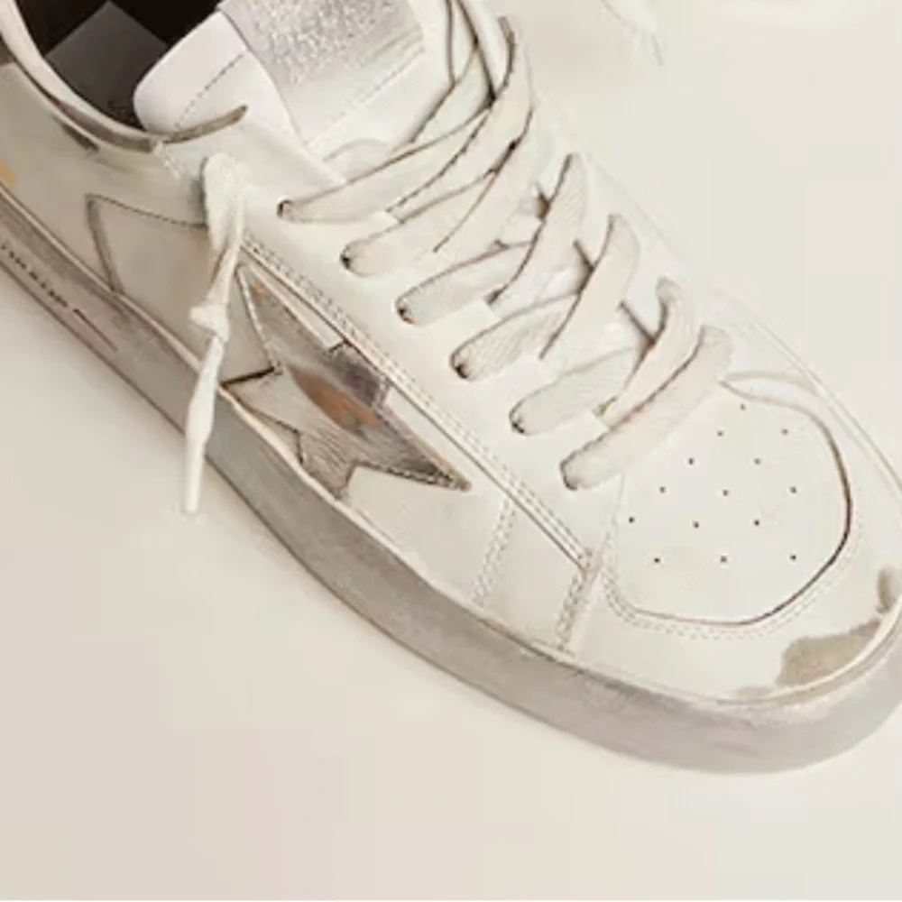 Golden Goose Stardan with silver metallic leather star and heel tab size 40 - Picture 2 of 12